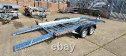 Remorque de transport de voiture basculante 13,2 pieds x 6 pieds 2000 kg double essieu 4 m x 1,8 m