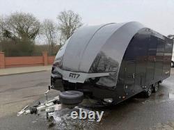 Remorque de transport de voiture fermée à double essieu 2024 Brian James RT7 18 pieds x 6 pieds 9 pouces