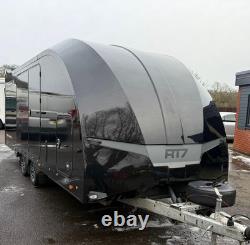 Remorque de transport de voiture fermée à double essieu 2024 Brian James RT7 18 pieds x 6 pieds 9 pouces