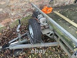 Remorque de voiture Ifor Williams d'occasion de 2 tonnes, double essieu, treuil, freins, éclairage et rampes