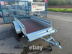 Remorque double essieu non freinée 8ft x 4.4ft 750kg robuste avec plancher en contreplaqué