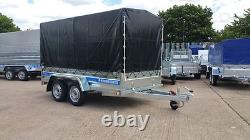 Remorque fourgon 8,7 pi x 4 pi à double essieu, PTAC 750 kg, essieux AL-KO, bâche de protection, remorque fourgon