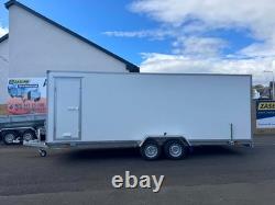Remorque fourgon à double essieu, toute neuve, 6 m x 2 m x 2 m, avec rampe et porte latérale, 2700 kg