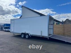 Remorque fourgon à double essieu, toute neuve, 6 m x 2 m x 2 m, avec rampe et porte latérale, 2700 kg