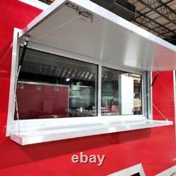 Remorque mobile de restauration rouge à double essieu unité de street food café burger