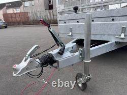 Remorque neuve de 10 pieds x 5 pieds à essieu double, robuste, avec treillis de 80 cm, freinée, 2700 kg