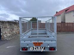 Remorque neuve de 10 pieds x 5 pieds à essieu double, robuste, avec treillis de 80 cm, freinée, 2700 kg