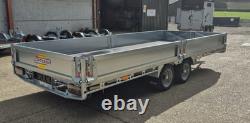 Remorque plateforme Bateson 3550 3500kg Ptra Double essieu côtés et rampes 16' x 6'6 Remorque plateforme Bateson 3550 3500kg Ptra Double essieu côtés et rampes 16' x 6'6