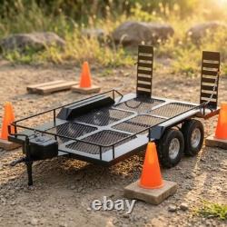 Remorque porte-engins à chenilles avec double essieu, robuste pour le remorquage tout-terrain