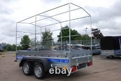 Remorque porte-voiture 10x5 à double essieu freinée 1300 kg 294 cm x 143 cm remorque caisse