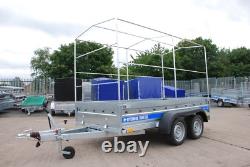 Remorque porte-voiture 10x5 à double essieu freinée 1300 kg 294 cm x 143 cm remorque caisse