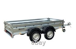 Remorque pour voiture Cage 8x4 Double essieu non freiné 750kg Remorque pour voiture Suspension AL-KO