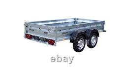 Remorque pour voiture Cage 8x4 Double essieu non freiné 750kg Remorque pour voiture Suspension AL-KO