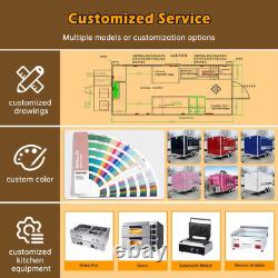 Remorque traiteur noire premium à double essieu, unité mobile de restauration