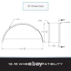 Tie Down Engineering 44916N-2 2 garde-boue en acier assortis pour remorque à essieu simple