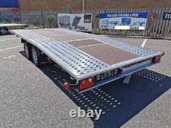 Transporteur de voitures JUPITER 4,5 m x 2,1 m Double essieu 14,9 x 6,10 pi Beavertail PTC 2700 kg