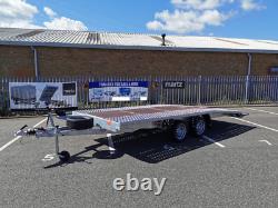 Transporteur de voitures JUPITER 4,5 m x 2,1 m Double essieu 14,9 x 6,10 pi Beavertail PTC 2700 kg