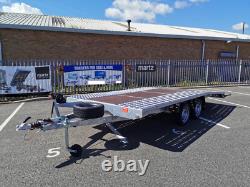 Transporteur de voitures JUPITER 4,5 m x 2,1 m Double essieu 14,9 x 6,10 pi Beavertail PTC 2700 kg