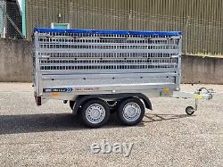 Twin Axle Car Trailer Double Caged Sides 8'7 X 4'8 750 KG Gvw