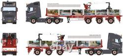 WSi 150 Échelle Volvo FH5 Globetrotter 6x2 Double Direction Remorque en Brique 3 Essieux Ston