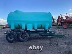 Water Bowser 10000 Litre Réservoir Citerne Twin Axle Remorque Pour Tracteur +tva